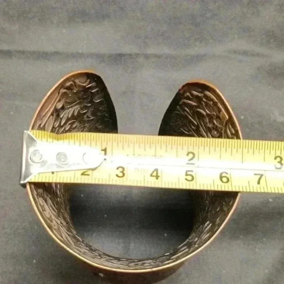 Copper Flower Design Long Cuff Bracelet - Picture 4 of 4